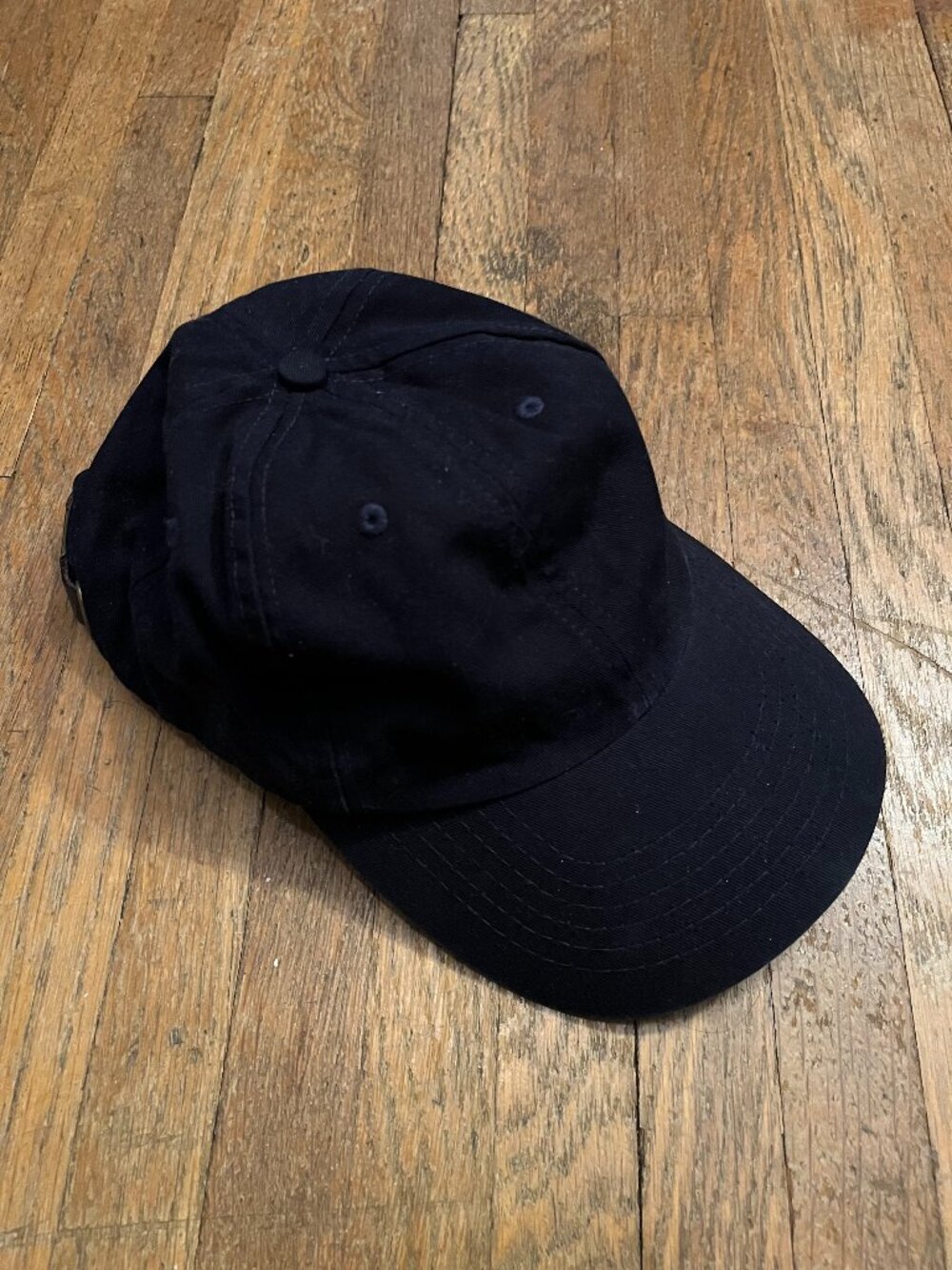 J.Crew Navy Baseball Cap • Made in USA • Leather Strap